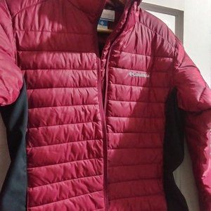 Columbia Sportswear Co. Puffer sz M Women's Jacket Burgandy/Black Stretch Waist